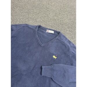 Vintage Slazenger Masters Augusta Nationals V-Neck Sweater Navy Mens XL Knit USA